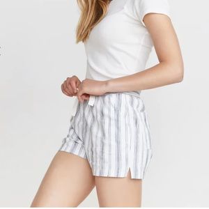 Marine Layer Cipes Beach a Ivory Gray Striped Cotton Beach Shorts Size Medium